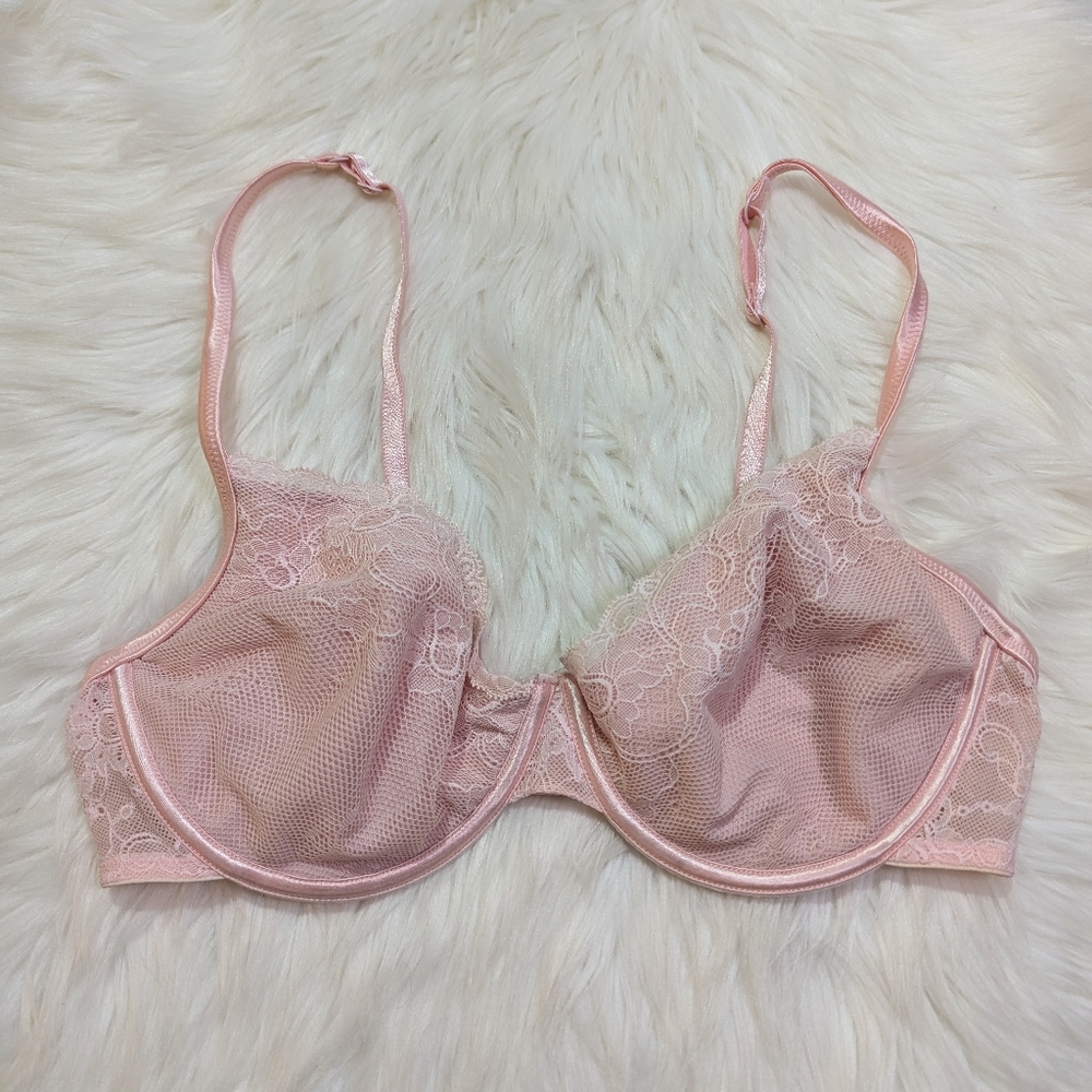 Victoria's Secret Pink Lace Unlined Bra in Size 38D